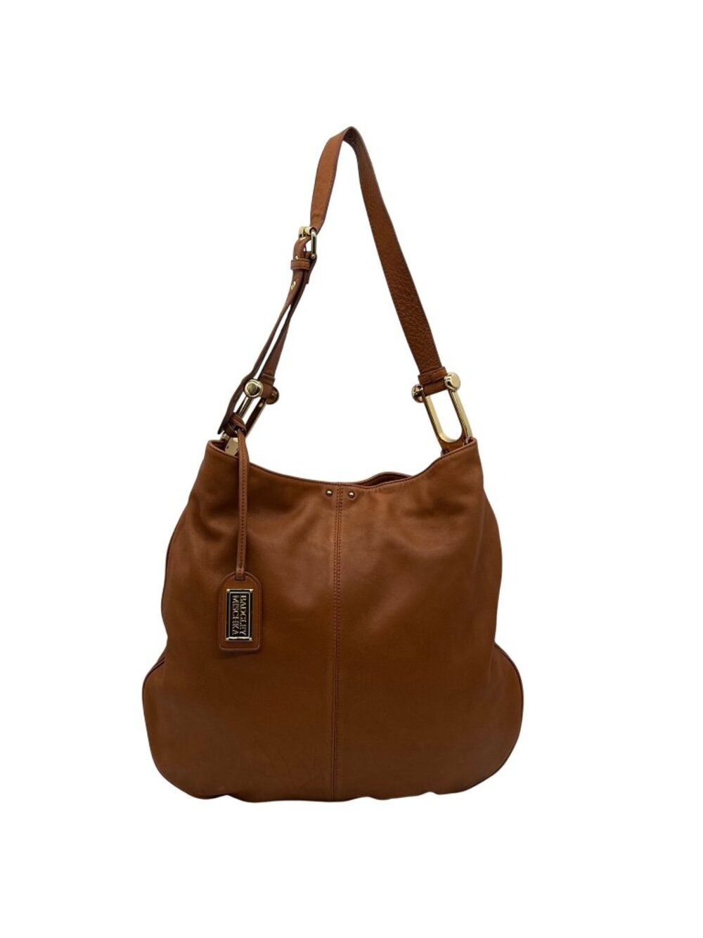 Badgley Mischka Acorn Brown Leather Hobo Bag